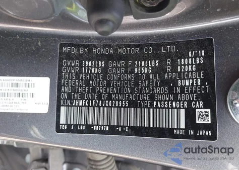 2018 Honda Civic Ex-L from USA, damaged, VIN JHMFC1F78JX028955